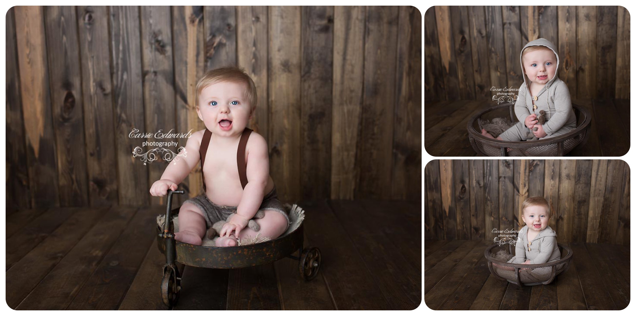 Evergreen Newborn Photographer, Toddler Session, 6 Month Session, Milestone Session, Baby Boy, Cute Baby Boy, Carrie Edwards Photography, Baby with suspenders, Baby in wagon, baby in bowl